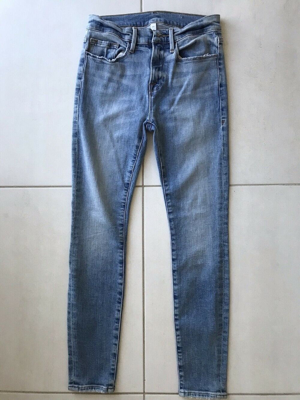 Frame Denim Le Skinny de Jeanne Jeans Pockets Stretch SAMPLE FLAW
